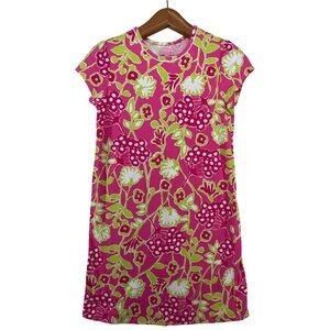 Lilly Pulitzer Girls TShirt Dress Sz XL Kelsea Hottie Pink Jersey Knit Floral